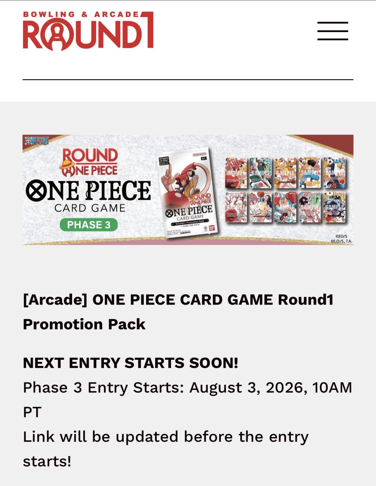 Round One One Piece Collab Phase 3 Hits August 2026