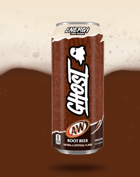 Ghost Energy x A&W Root Beer can