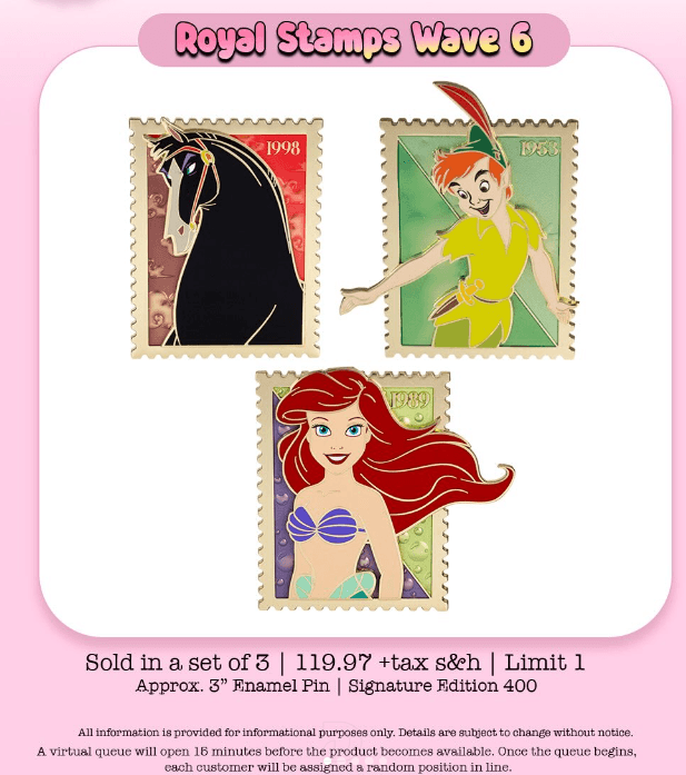 Disney Royal Stamp Wave 6 & 7 Jumbo Pins